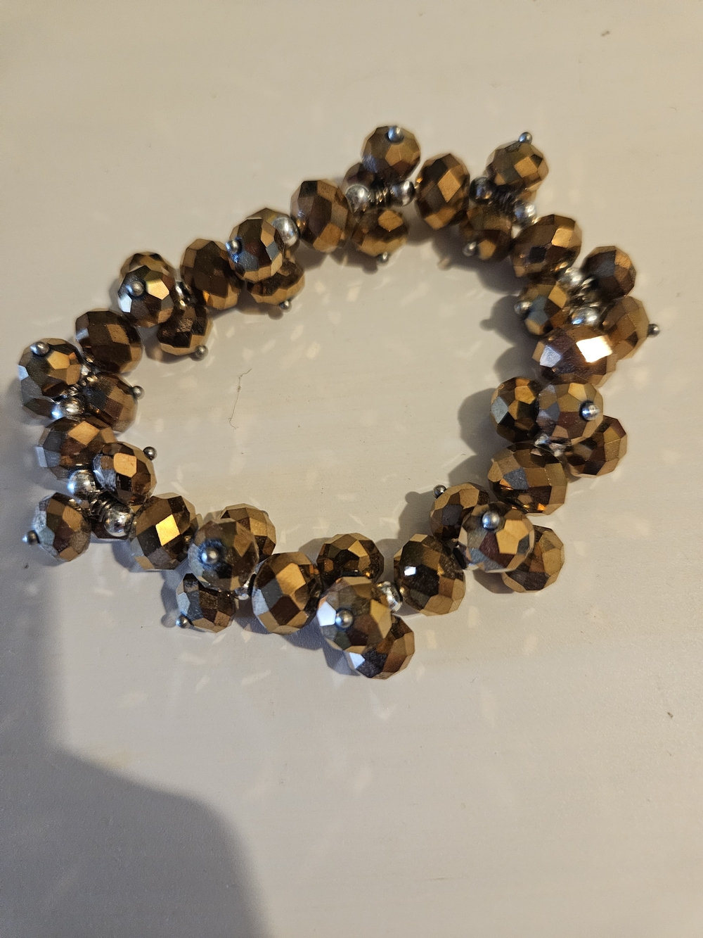 Stretch Bronze Beaded Bracelet